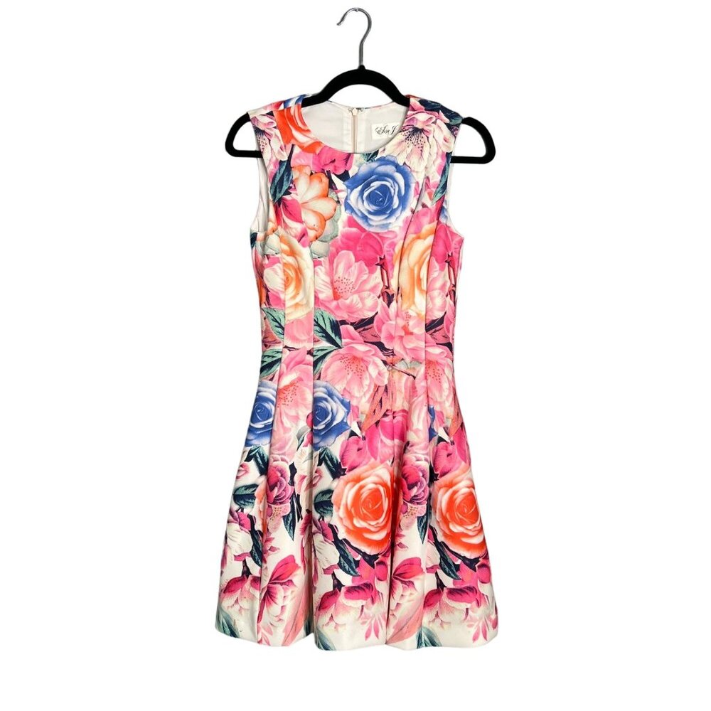 Eliza J Floral Sleeveless Dress Knee Length Fit and Flare Size 2